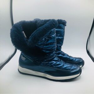 Tony Little Cheeks Blue Faux Fur Fit Body Water-Repellent Boots‎ Woman’s 11M